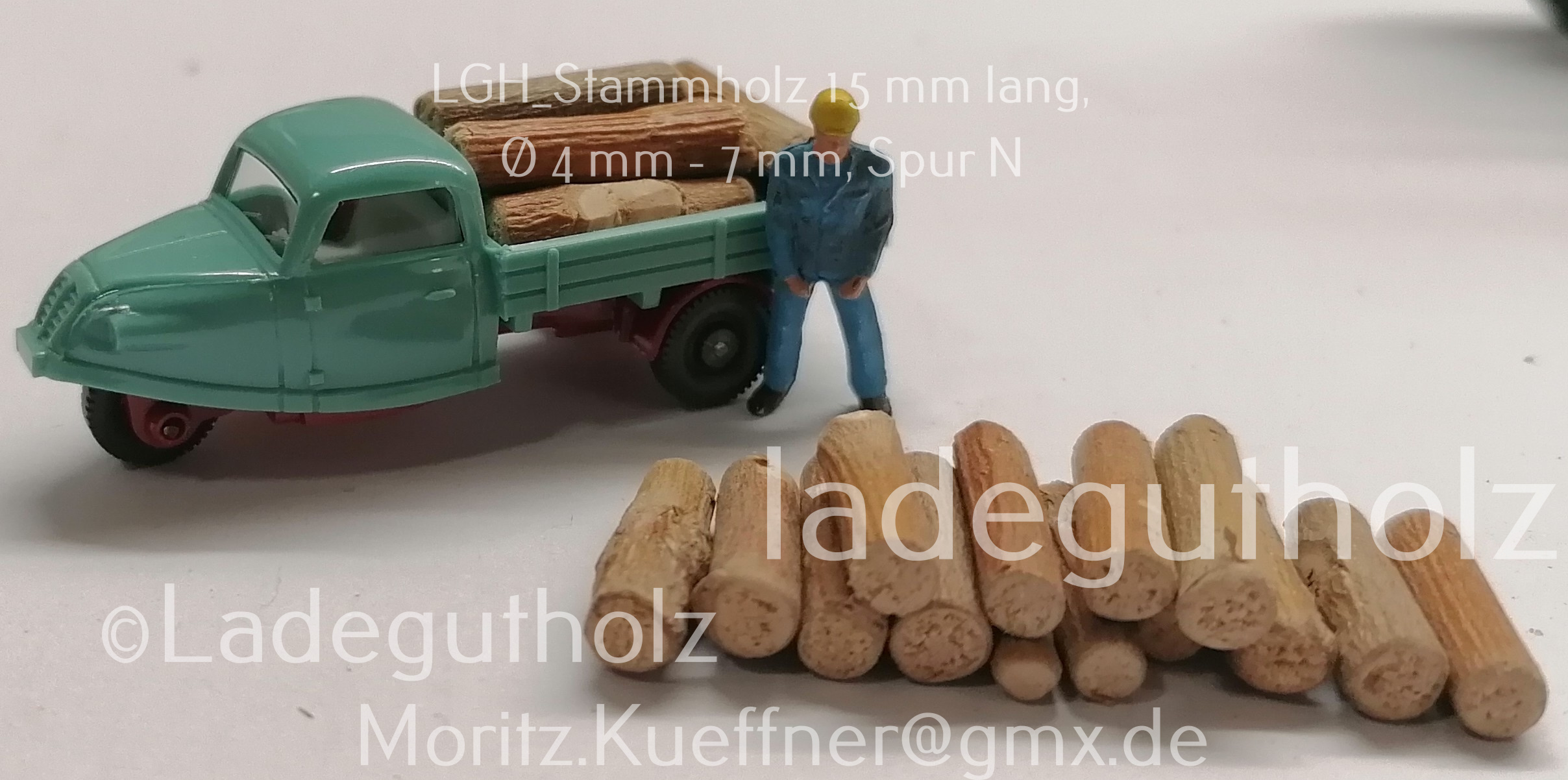 Stammholz 15 m lang Ø 4 - 7 mm - 20 Stück