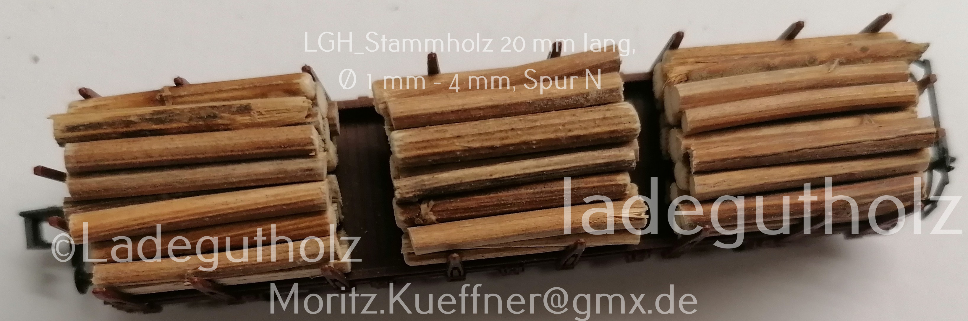 Stammholz 20 mm lang Ø 1 - 4 mm - 20 Stück