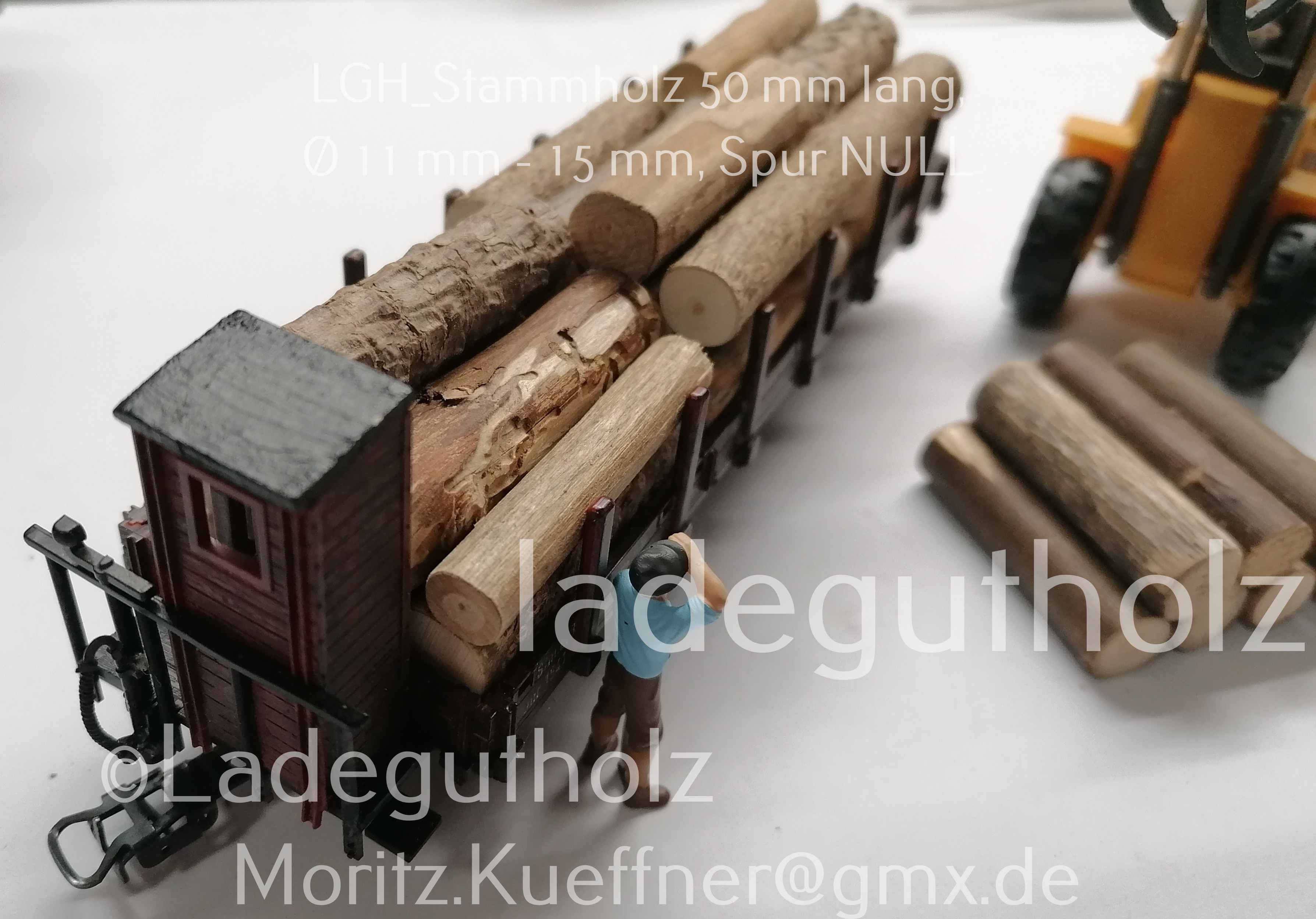 Stammholz 50 mm lang Ø 11- 15 mm - 10 Stück