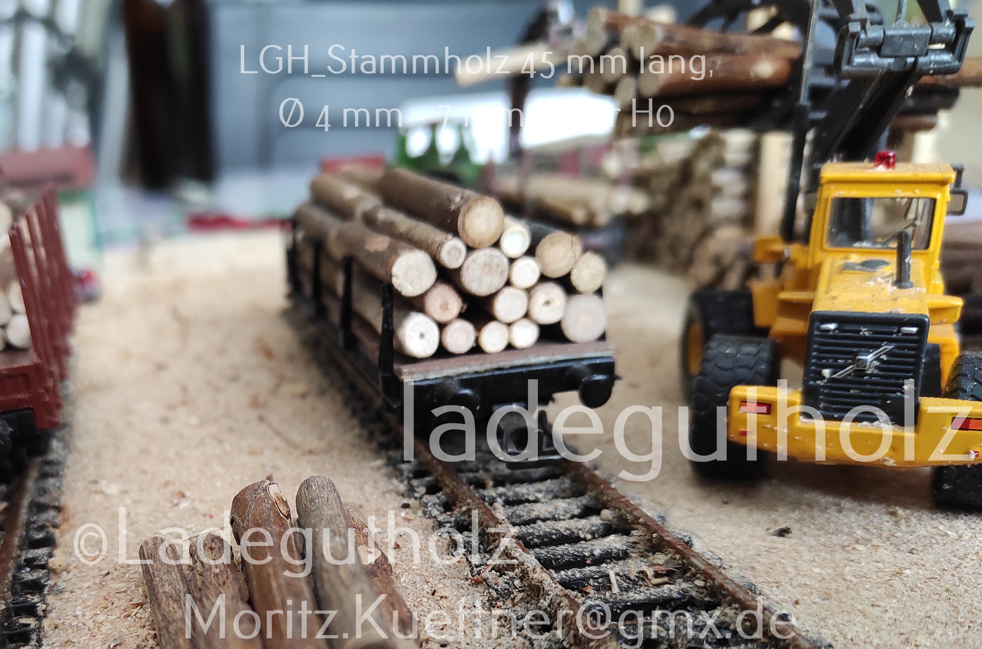 Stammholz 45 mm lang Ø  4 - 7 mm - 20 Stück