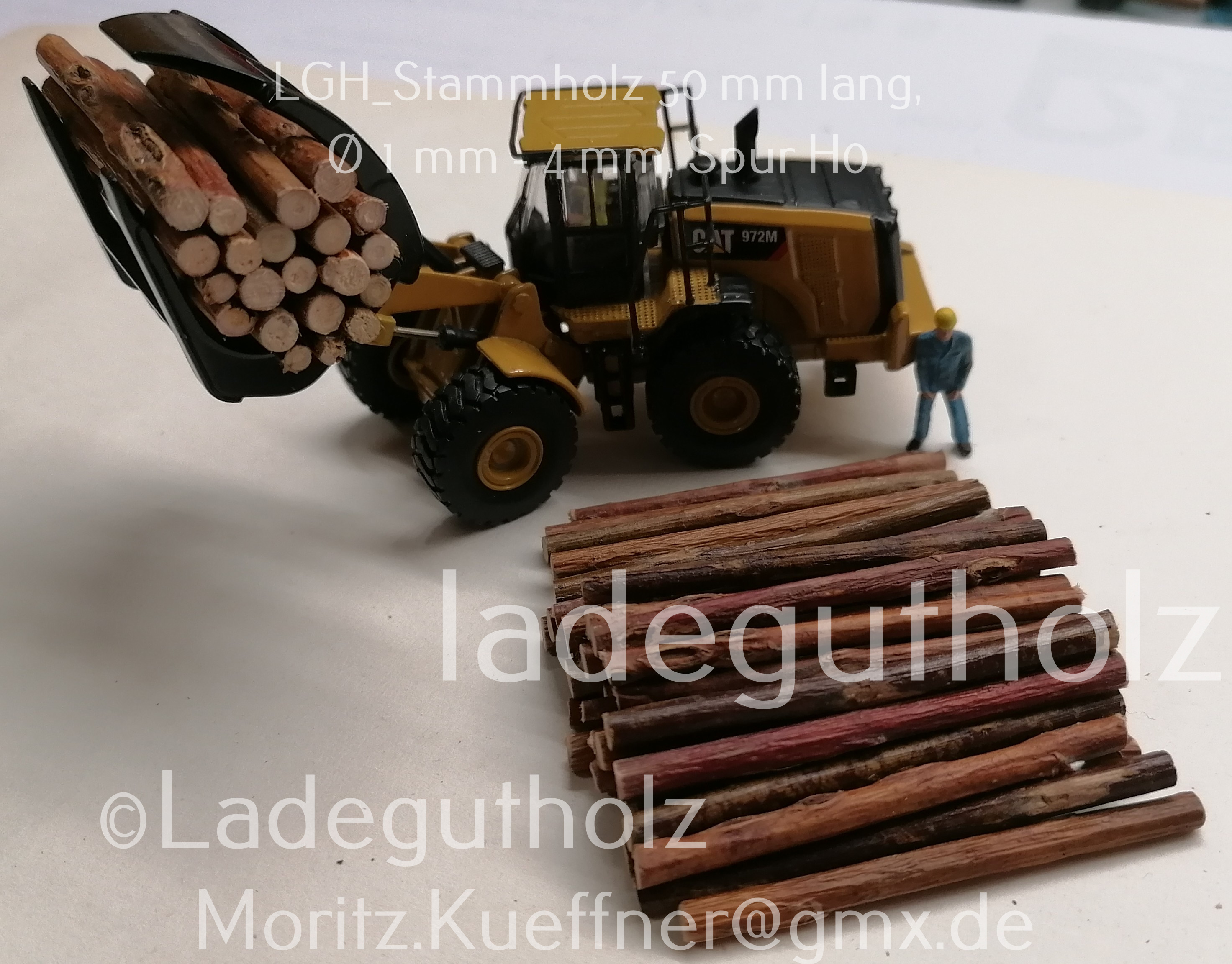 Stammholz 50 mm lang Ø 1 - 4 mm - 20 Stück